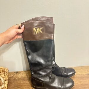 Michael Kors Black and Brown Leather Boots
